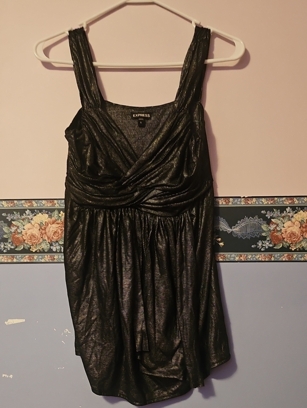 Express Black Metallic Sleeveless Mini Dress